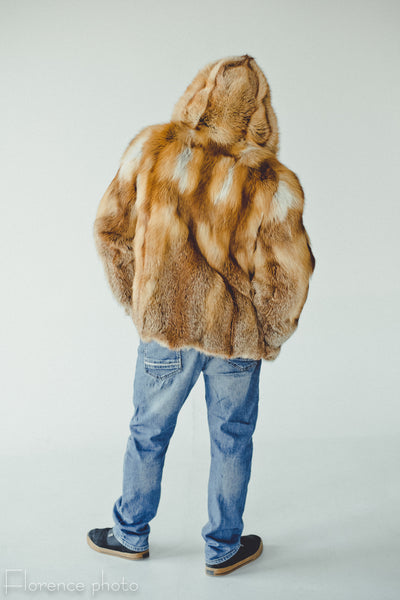 Hooded Mens Fox FurJacket