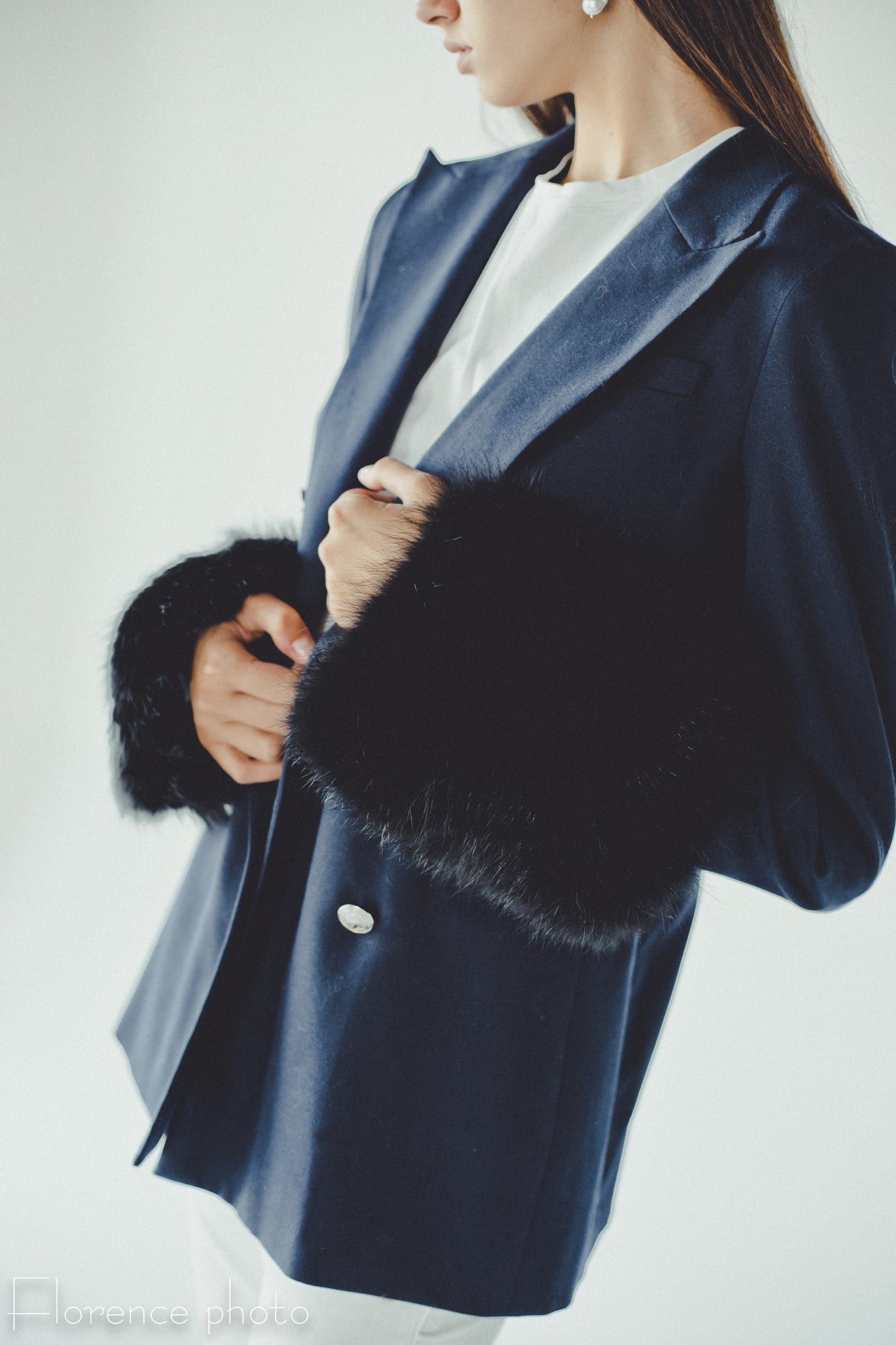 Long Black Fox Fur Sleeve Cuffs