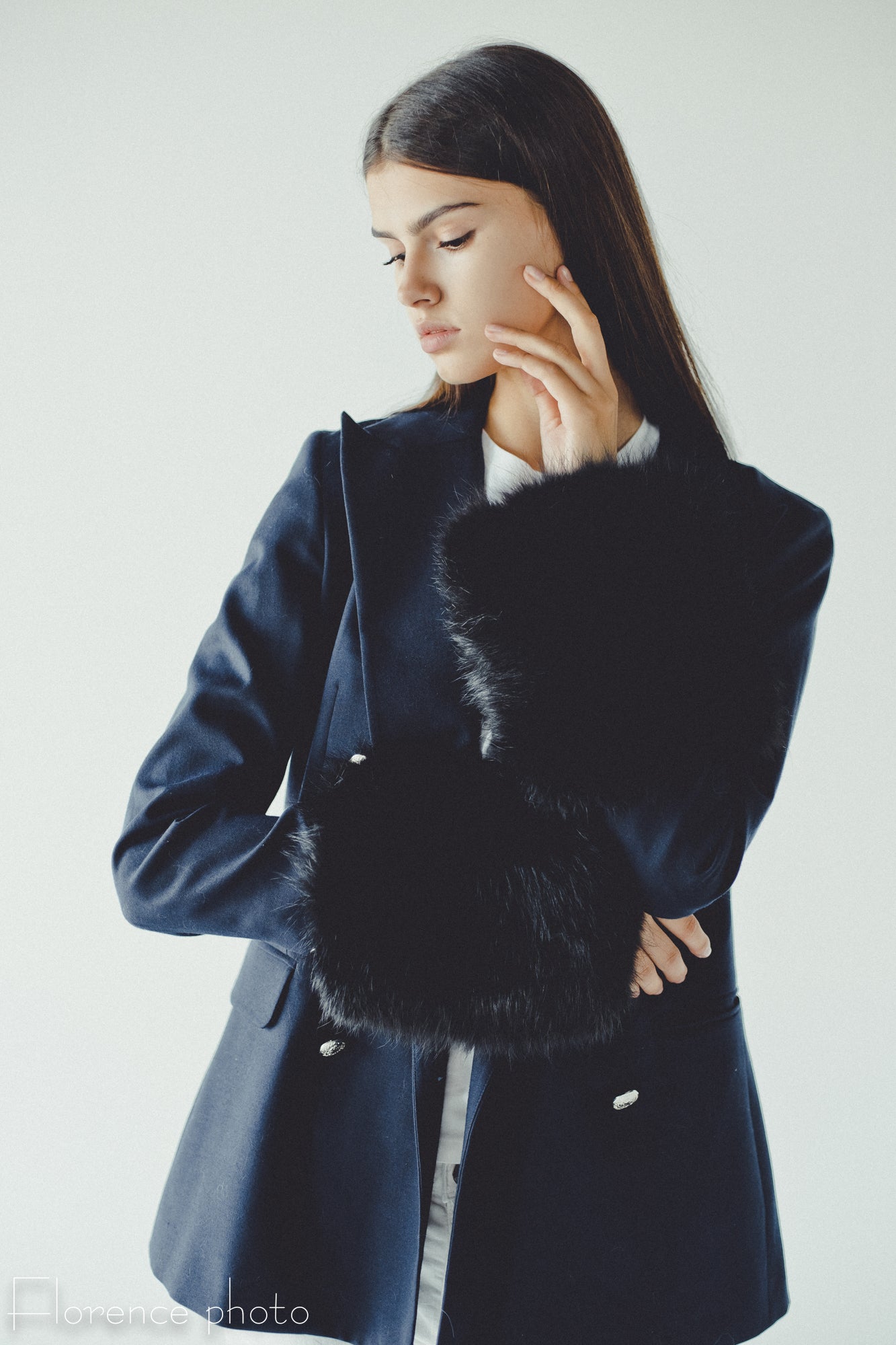 Long Black Fox Fur Sleeve Cuffs