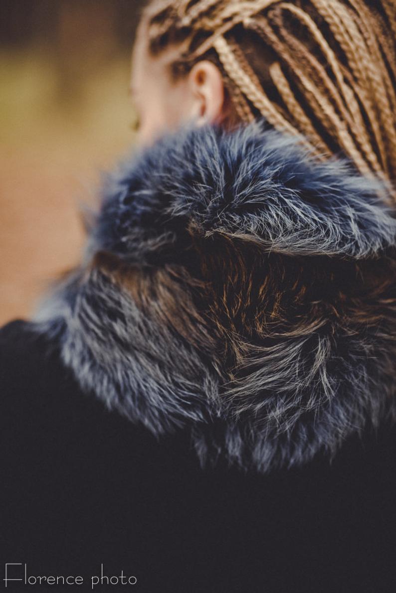 Blue Fox Fur Scarf