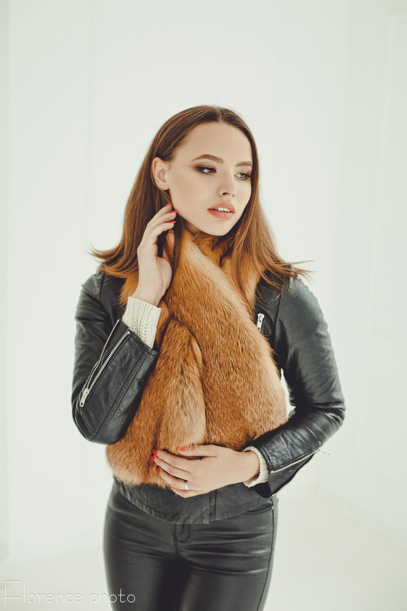 Blue Fox Fur Scarf