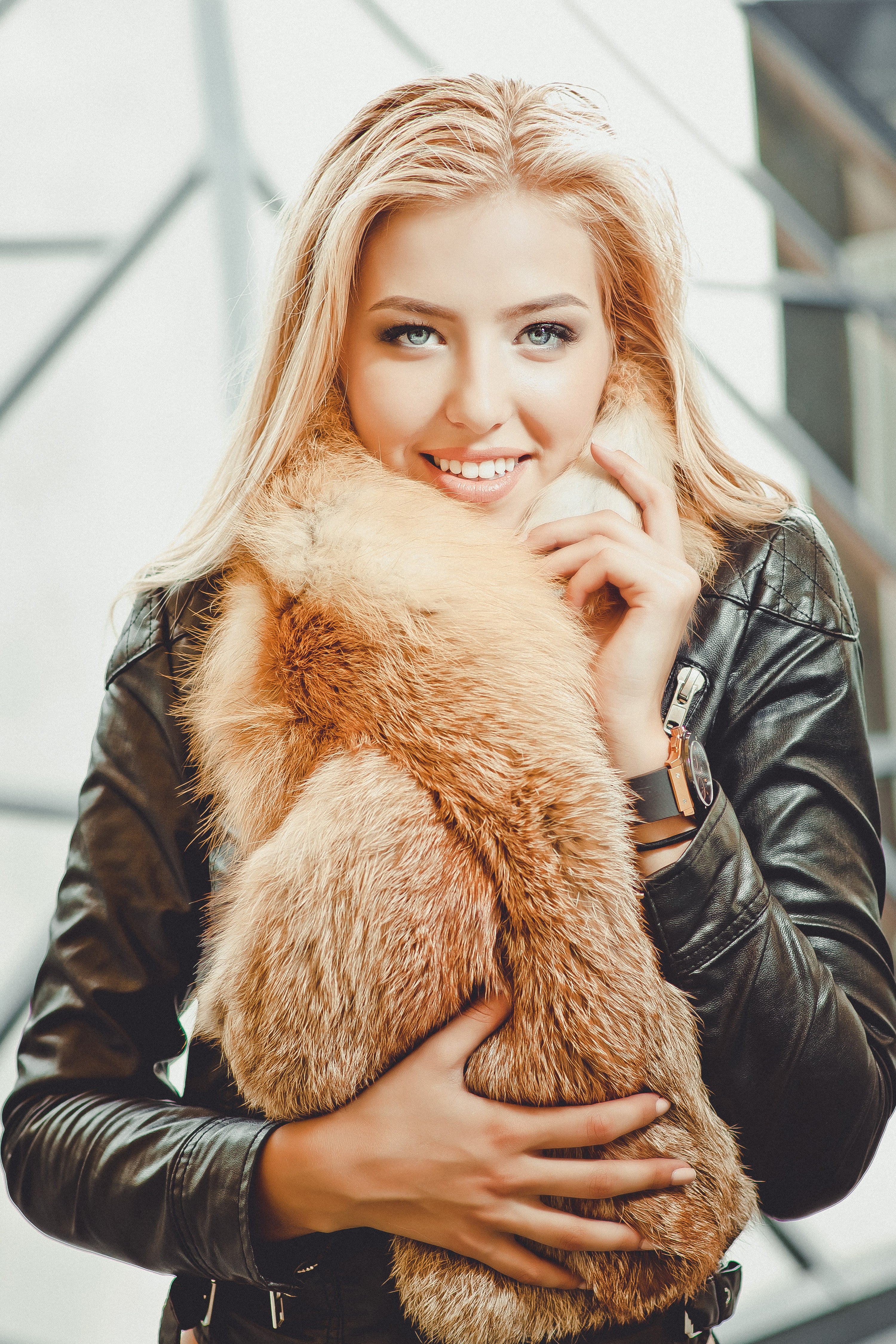 Blue Fox Fur Scarf