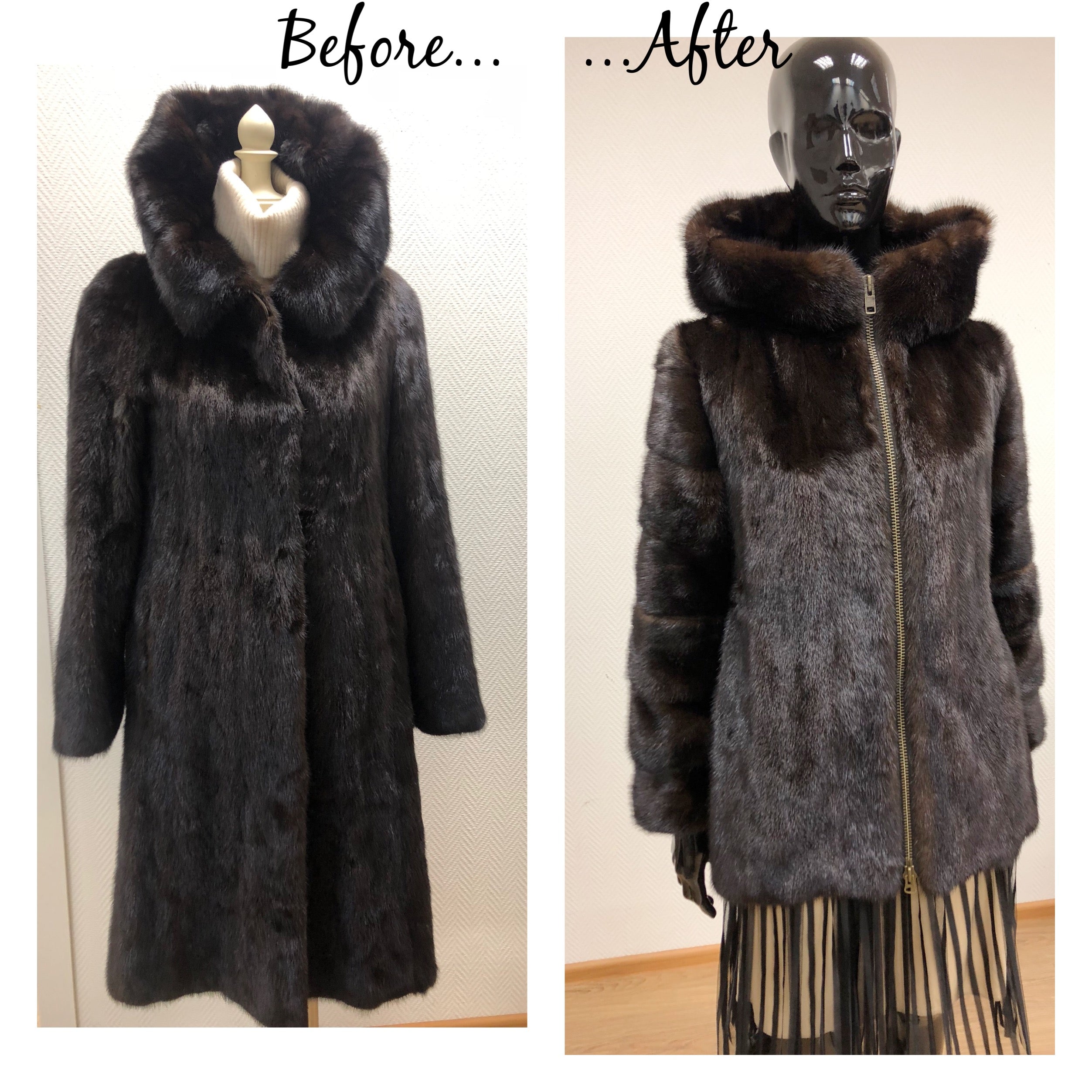 Custom fur and leather aviator jacket