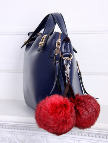 Rabbit Fur Bag Charm (Red)