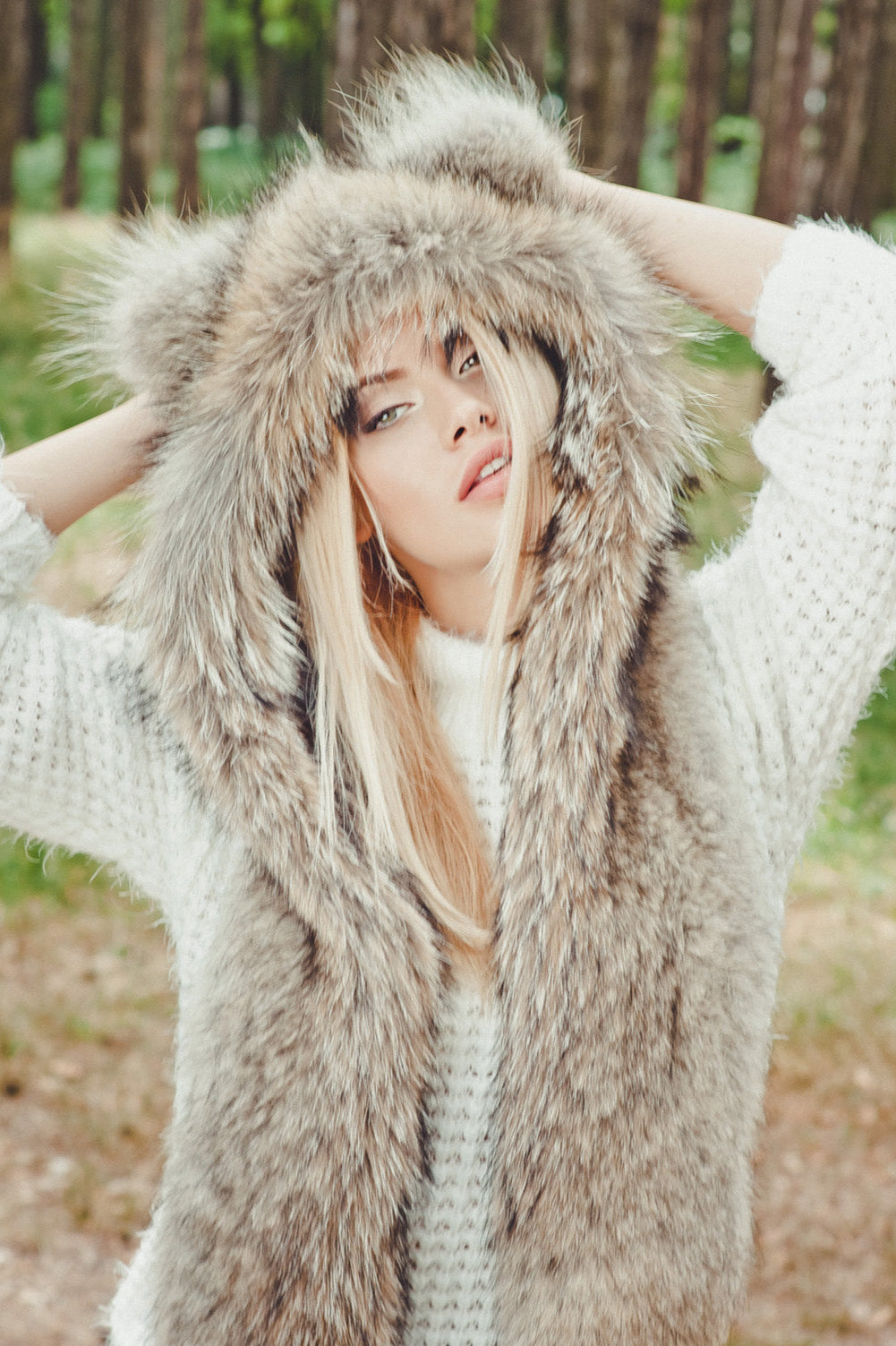 Coyote Fur Hat Hood