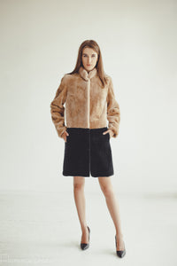 Sale Two-Tone Beaver Fur Coat