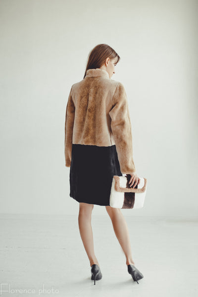 Sale Two-Tone Beaver Fur Coat