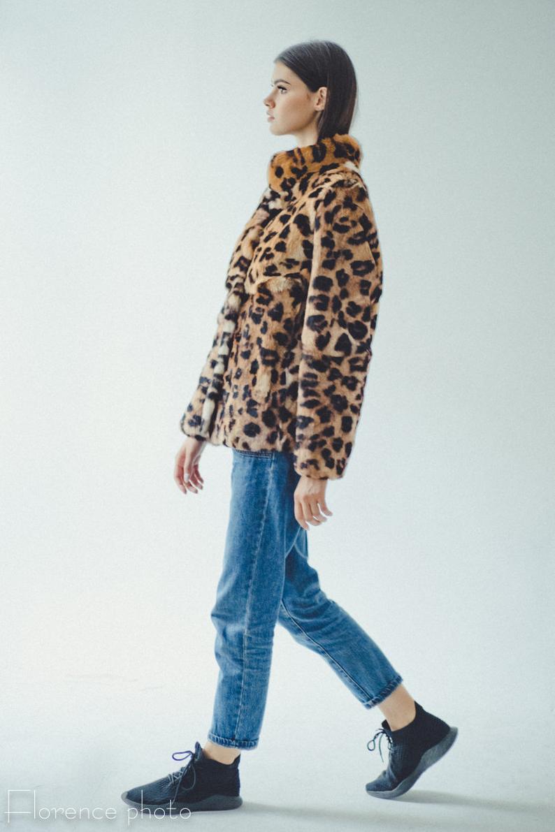panther rabbit fur coat
