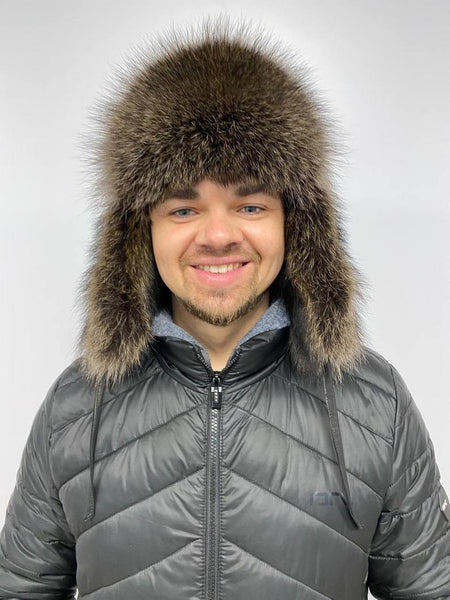 Raccoon Fur Hat for Men