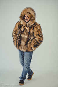 raccoon fur jacket men