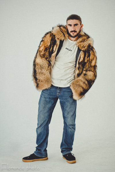 raccoon fur jacket for men