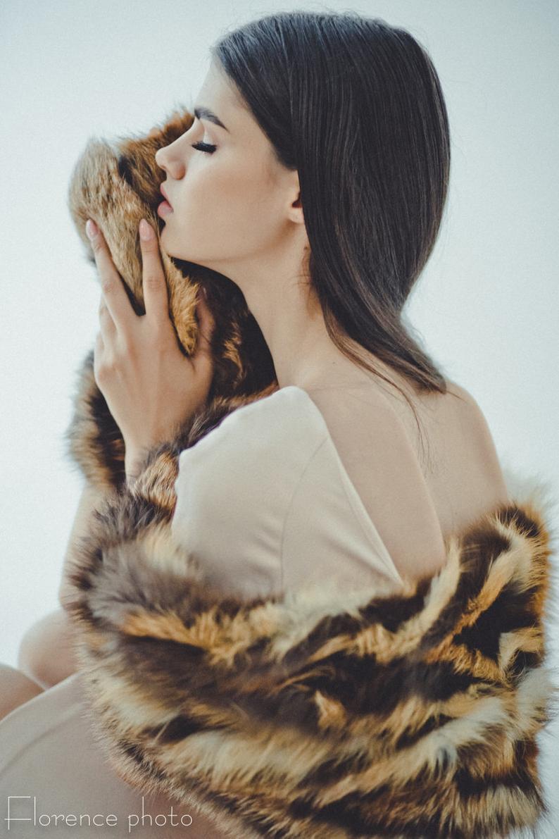 genuine fox fur stole
