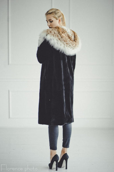 black beaver fur jacket