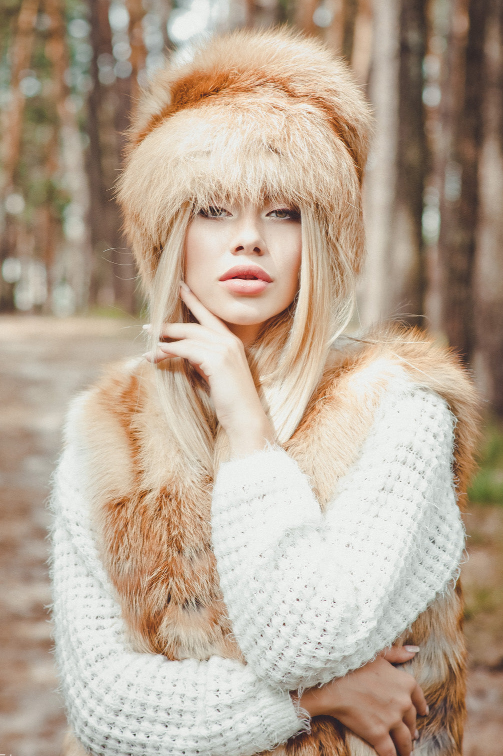 Fox Fur Hat with Tail