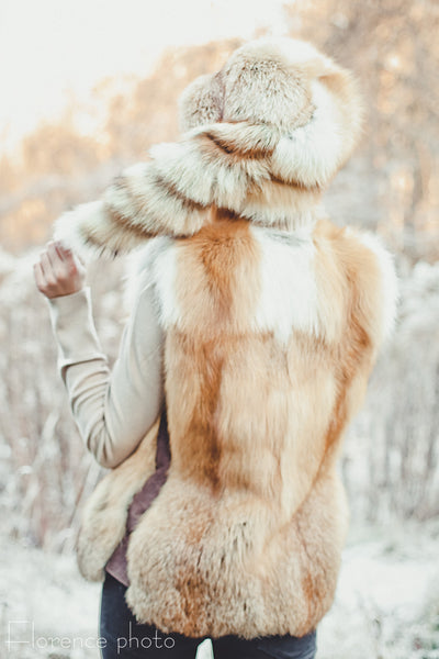 Fox Fur Hat for Men with Tail