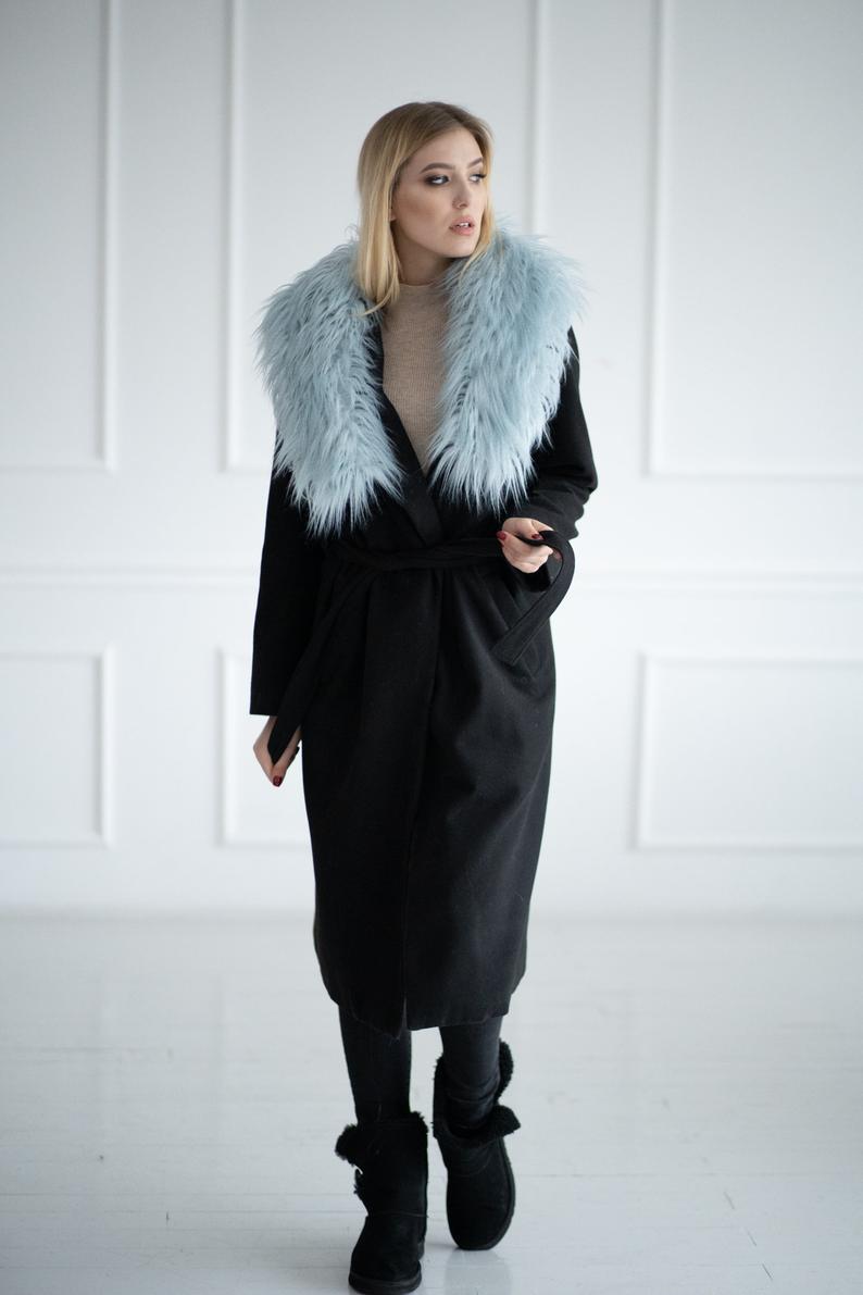 Faux Fur Collar (Light Blue)