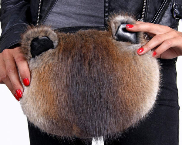 evening purse in fur