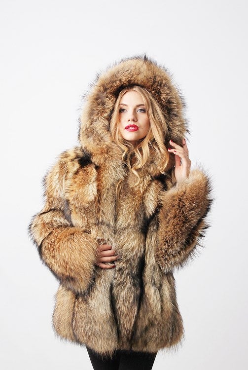 raccoon jacket in fur