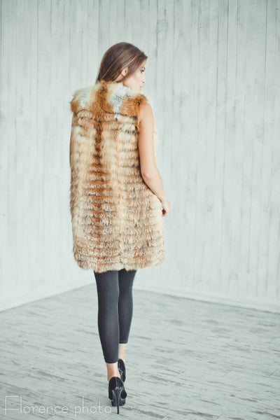 fox fur vest outfit