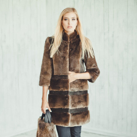 brow otter fur jacket ladies