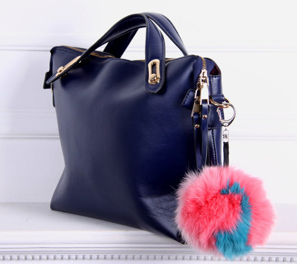 rabbit fur bag charm