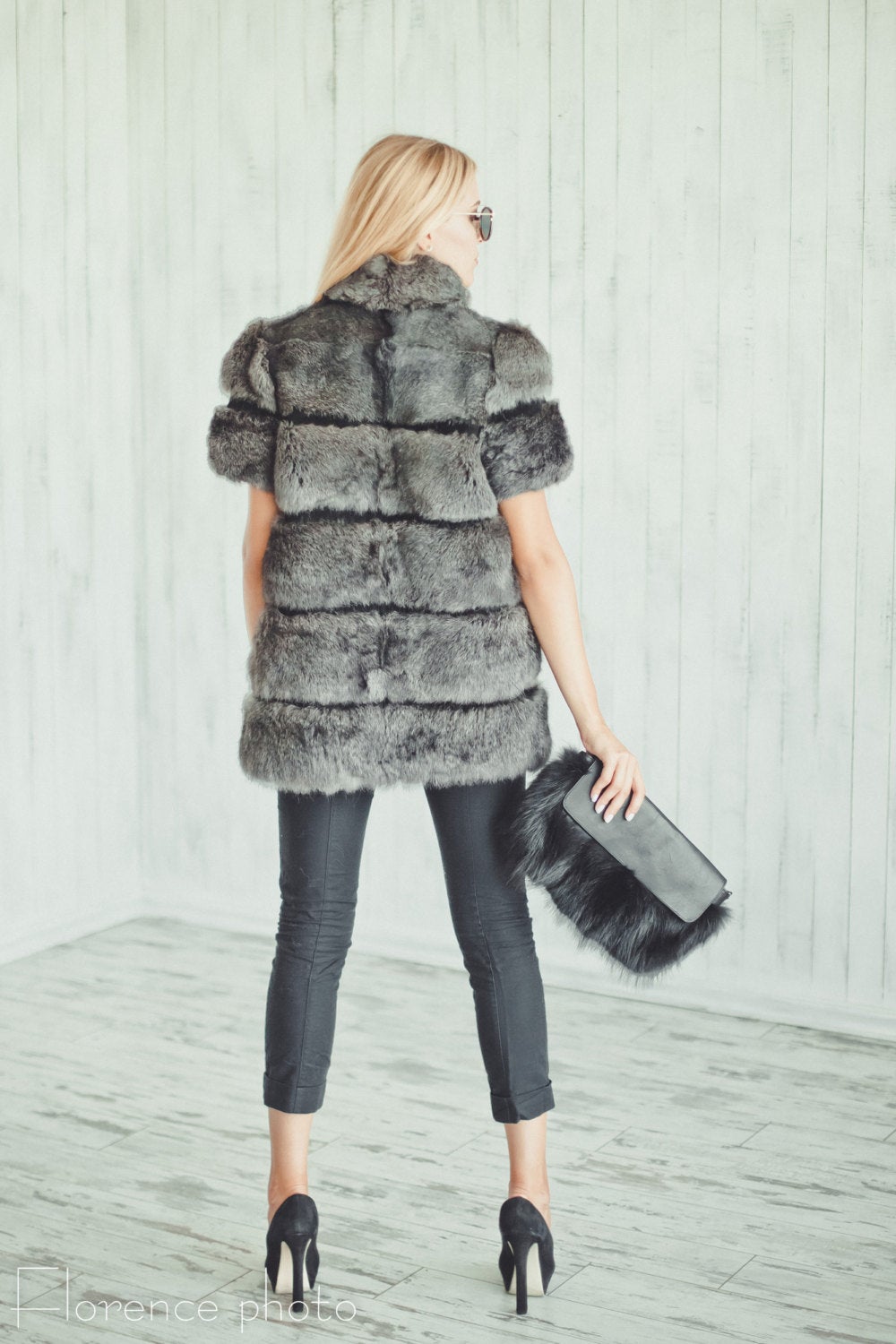 real rabbit fur vest
