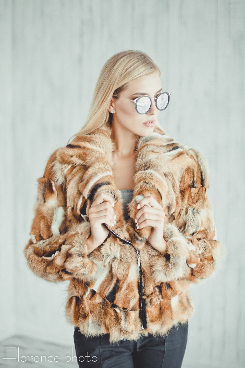 Fox Fur Aviator Jacket