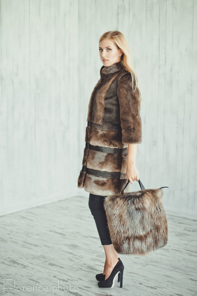 real beaver fur bag