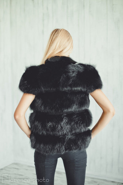 cheap fox fur vest