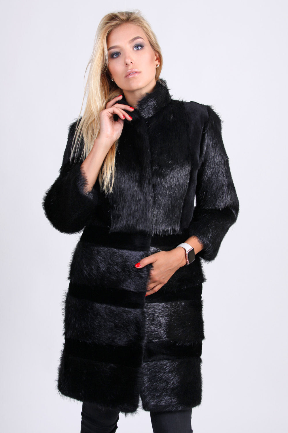 Black Nutria Fur Coat