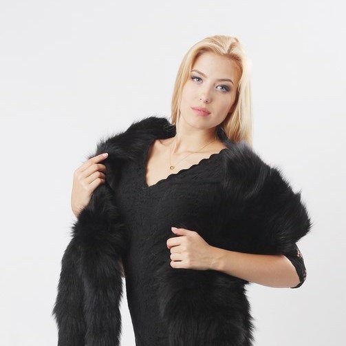 black stole n fox fur