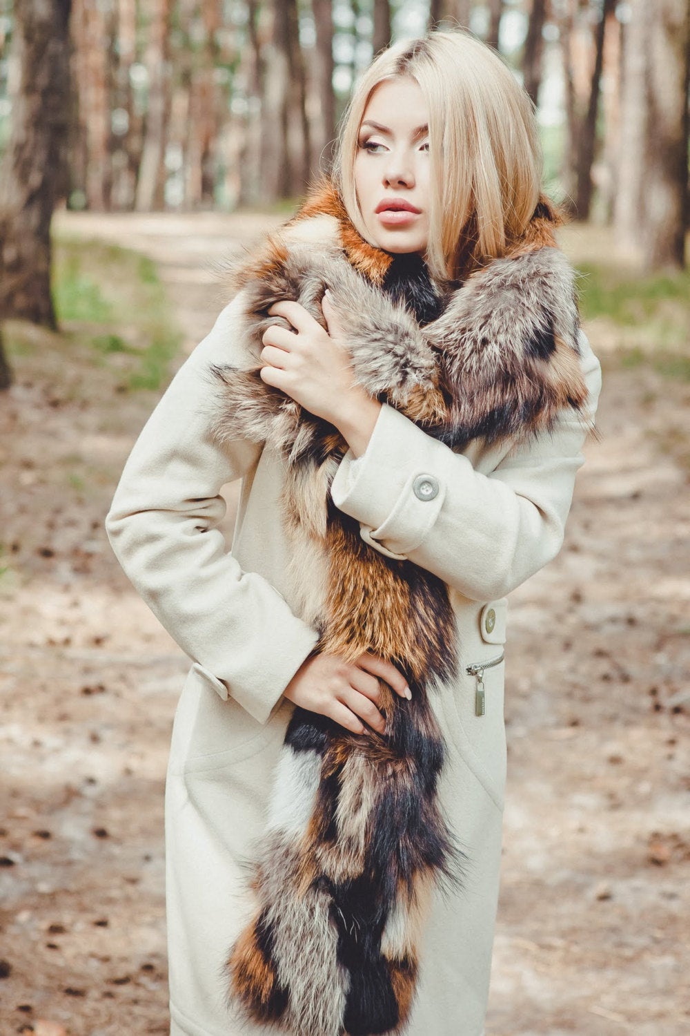 racoon fur scarf