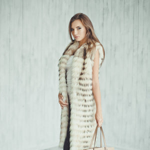 long raccoon fur vest for women