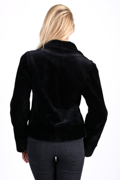 beaver fur coat black