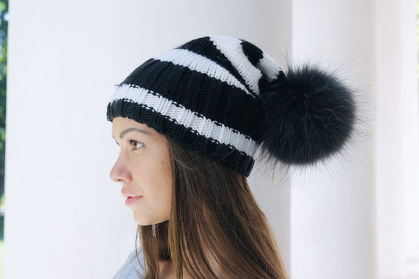 black pom pom for hat