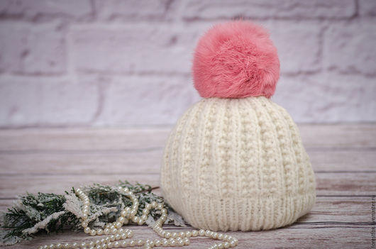 rabbit fur pom pom pink