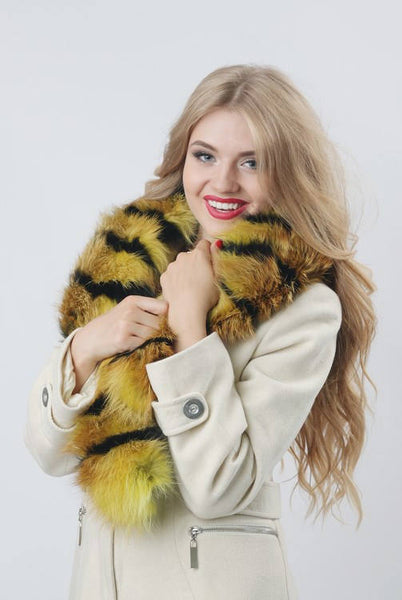 genuine fur fox collar girls