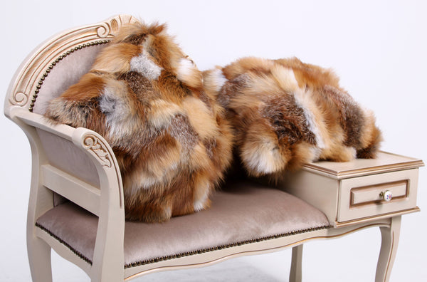 fox fur pillow cover for home