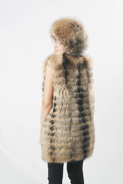 raccoon fur vest