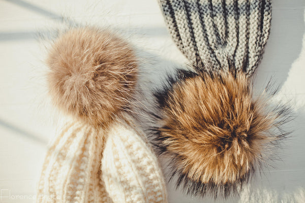 raccoon fur pom pom cheap for hat