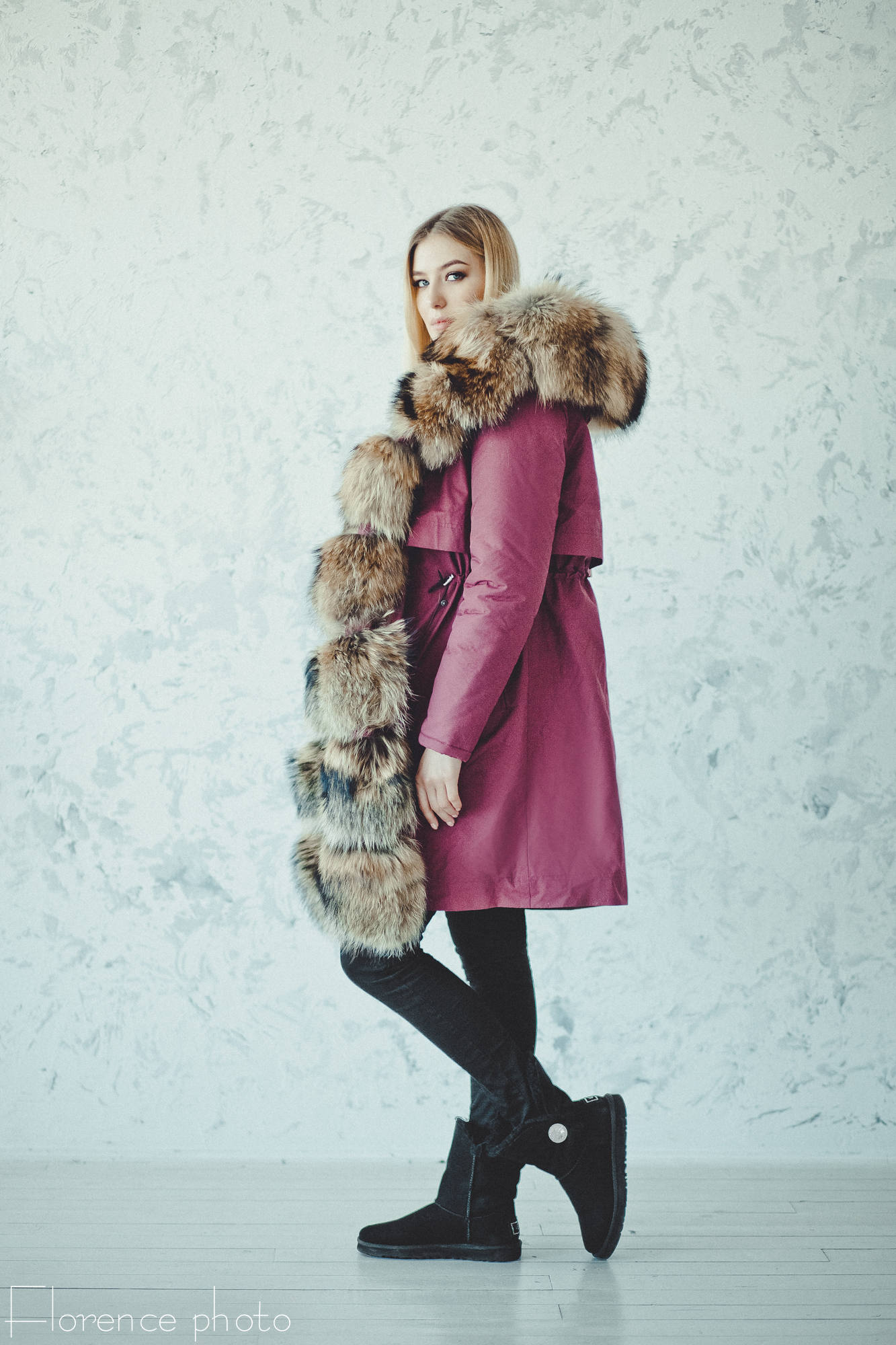 real fox fur parka coat