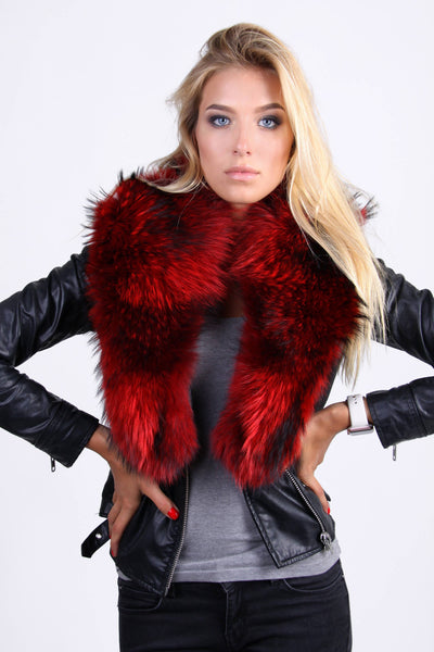 raccoon red fur collar for girls