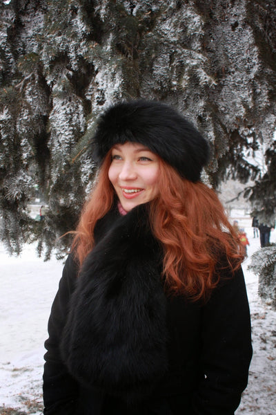 fox fur headband