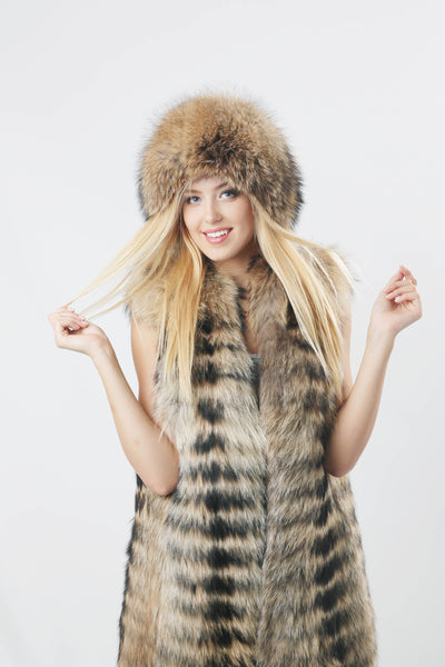 genuine raccoon fur vest for womens