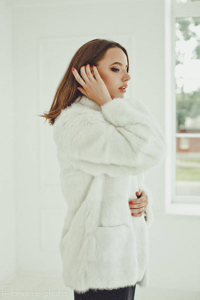 rabbit fur jacket womens