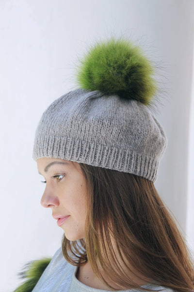 fur pom pom for hat ladies