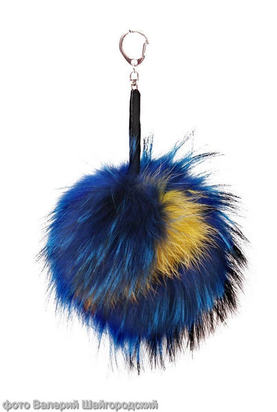 fur bag charm in raccoon fur