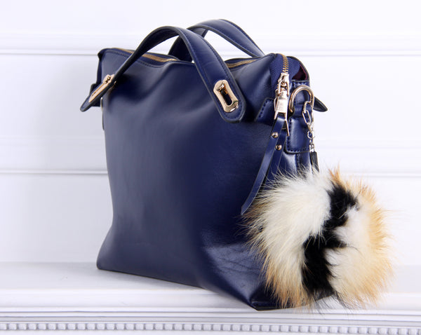 bag charm in raccoon fur