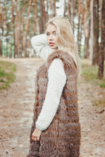 fox fur vest plus size