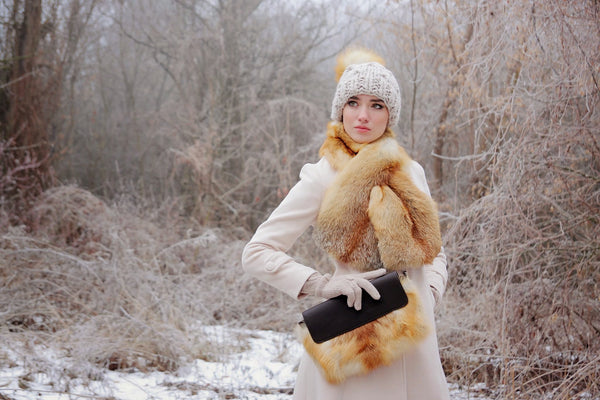 designer clutch in fur